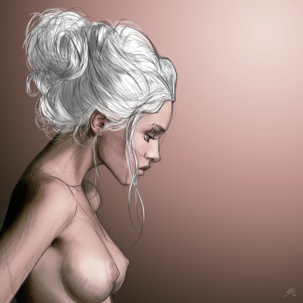 Crealab - Peinture Portrait Cortigiana - Jocelyn Bouget